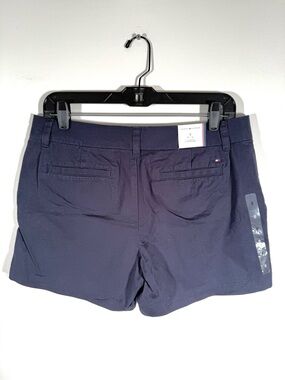 Tommy Hilfiger Hollywood Chino Shorts Navy Blue Flat Front Walking Size 8 NWT